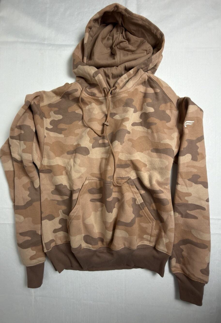 🤎 NWT Fabletics Forever Fleece Hoodie – Teddy Large Camo/Latte – Size XS🤎